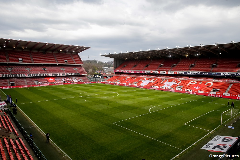 18-04-2021: Voetbal: Standard Luik v KFCO Beerschot-Wilrijk: LuikLIEGE, BELGIUM - APRIL 18: general view of Maurice Dufrasnestadion home stadium of Standard Liege during the Jupiler Pro League match between Standard Liege and KFCO Beerschot-Wilrijk at Maurice Dufrasnestadion on April 18, 2021 in Liege, Belgium (Photo by Broer van den Boom/Orange Pictures)